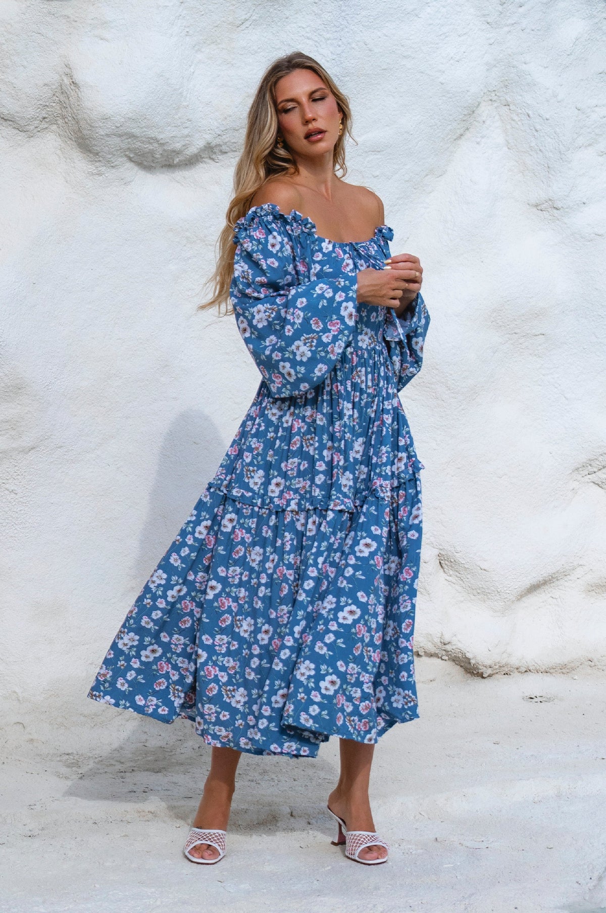 Floriana Long Sleeve Midi Dress-0