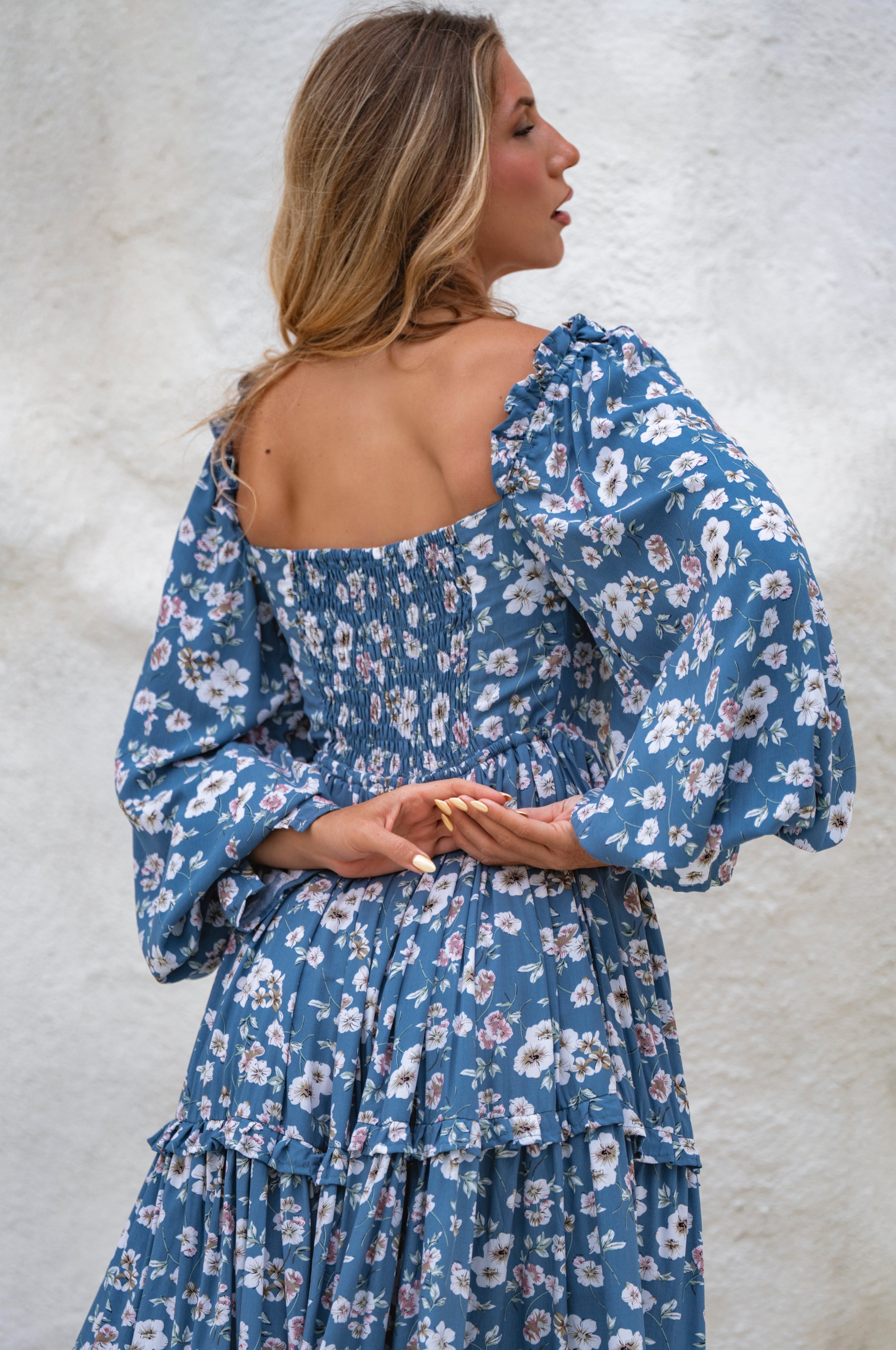 Floriana Long Sleeve Midi Dress-4