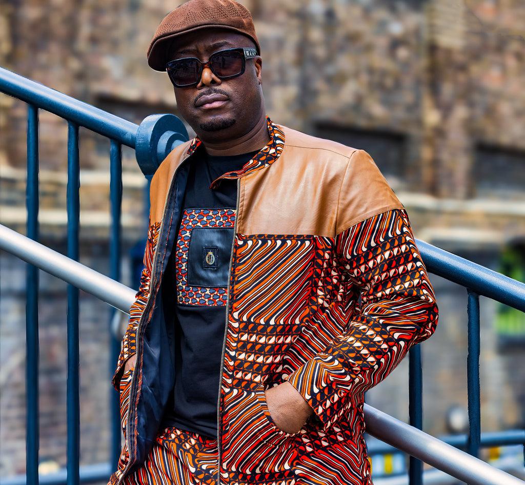 African Print Jacket- Chocolate Brown-1