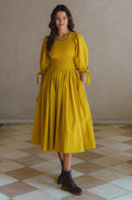 Freya Smocked Linen Midi Dress-0