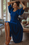 Freya Smocked Linen Midi Dress-0
