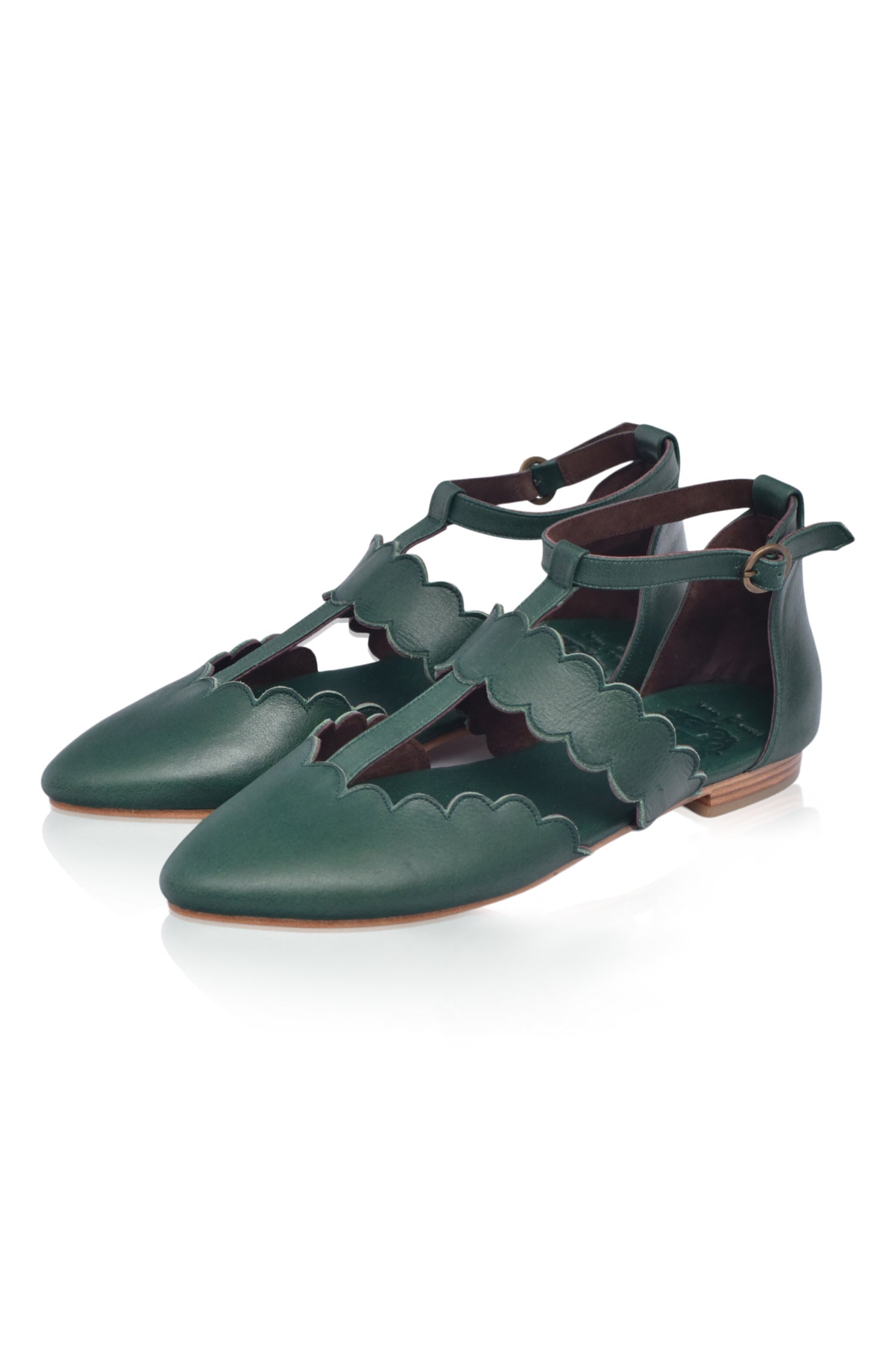 Gardenia Scalloped Pointed Toe Flats-6