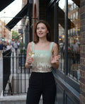 Crop Top with Hand Embroidered Gradient Sequins-0