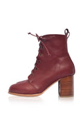 Giselle Lace-Up Leather Heel Booties-1
