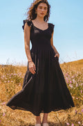 Giuseppina Smocked Linen Midi Dress-0