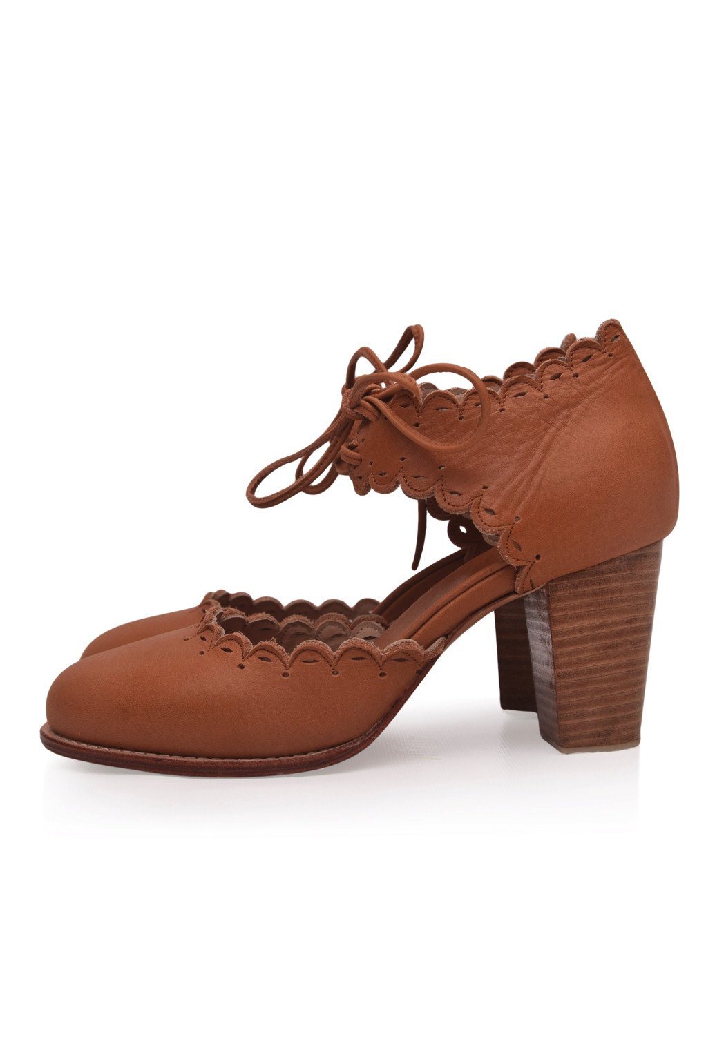 Dance Queen Scalloped Leather Heels-7