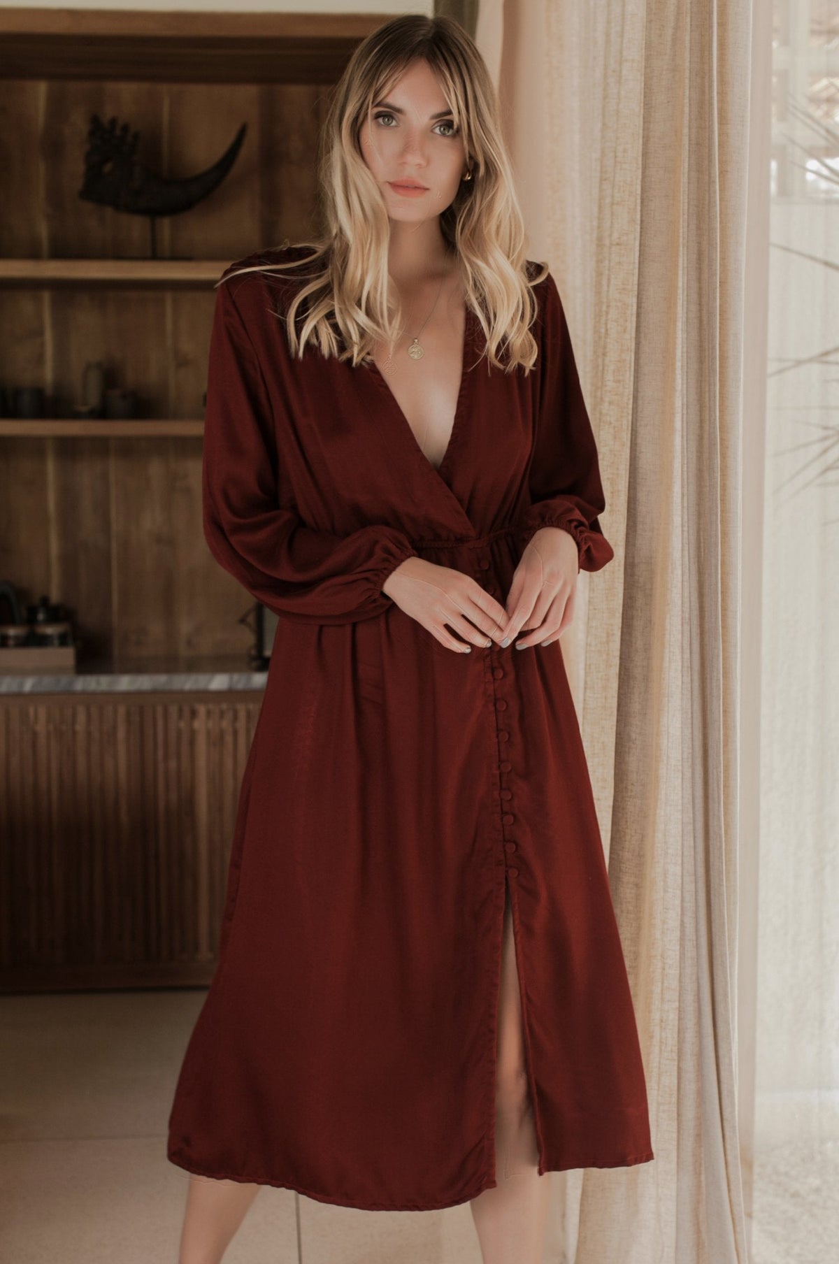 Greta Long Sleeve Midi Dress (Sale)-0