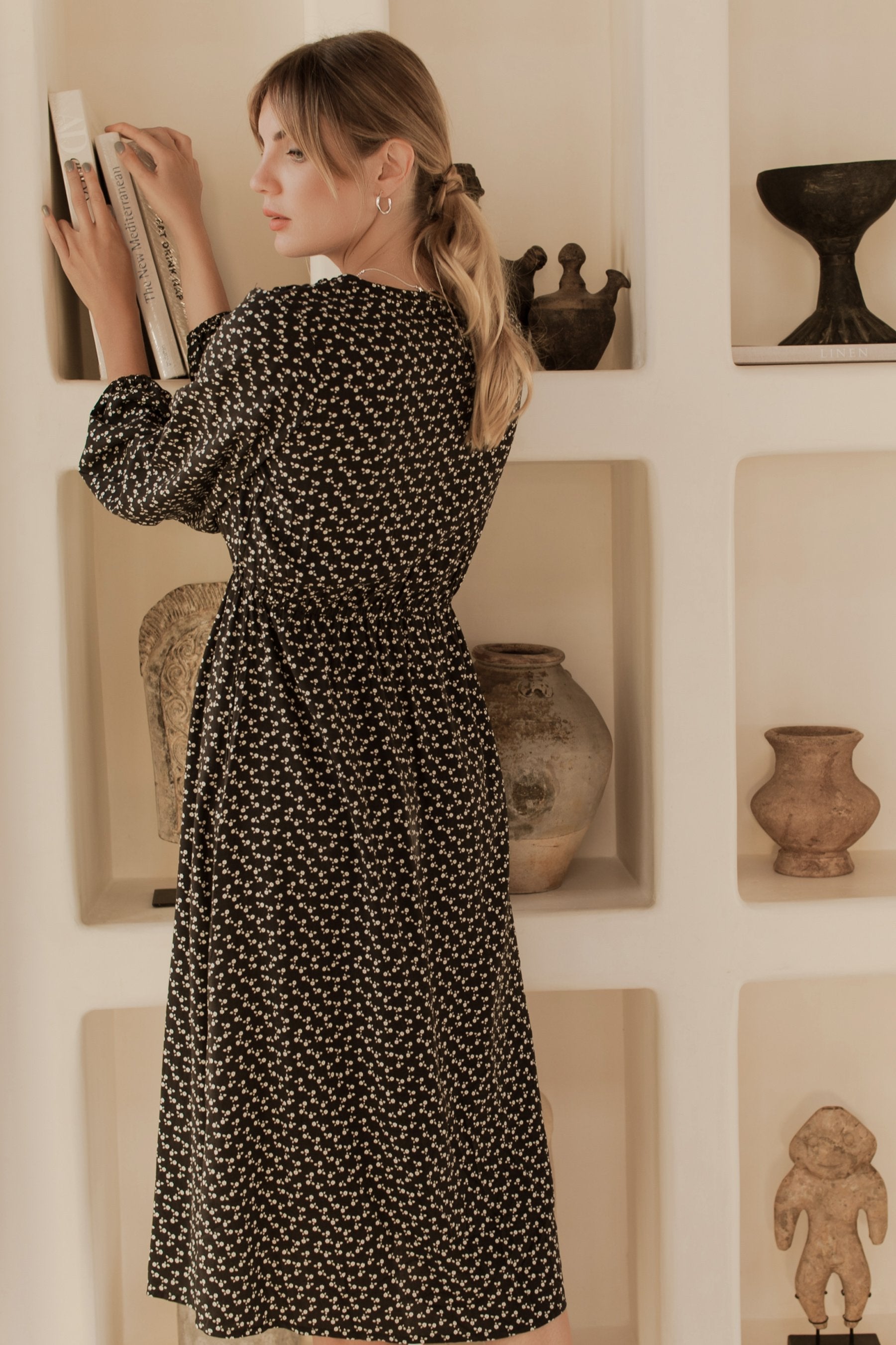 Greta Long Sleeve Midi Dress (Sale)-3