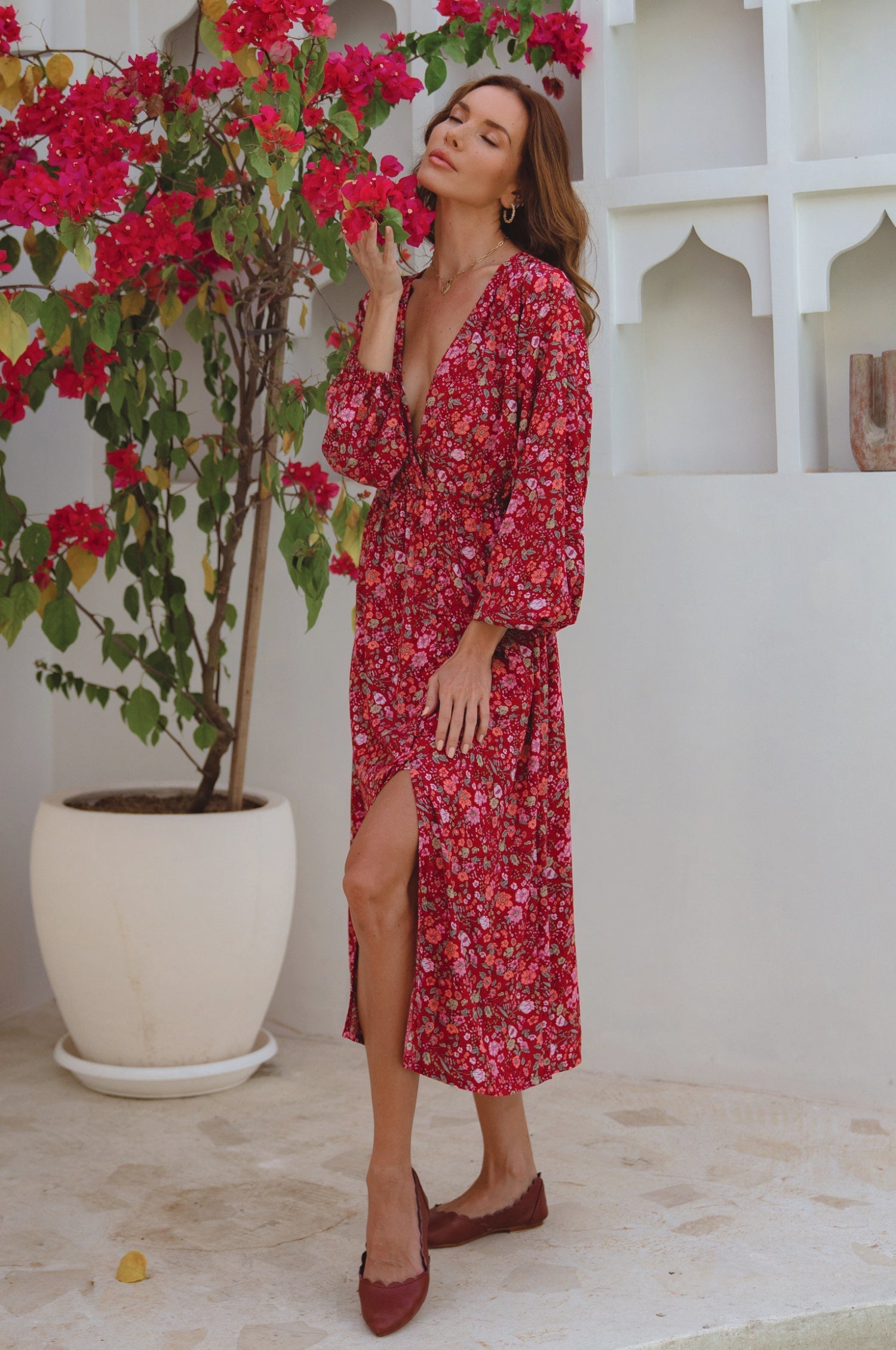 Greta Long Sleeve Midi Dress (Sale)-3