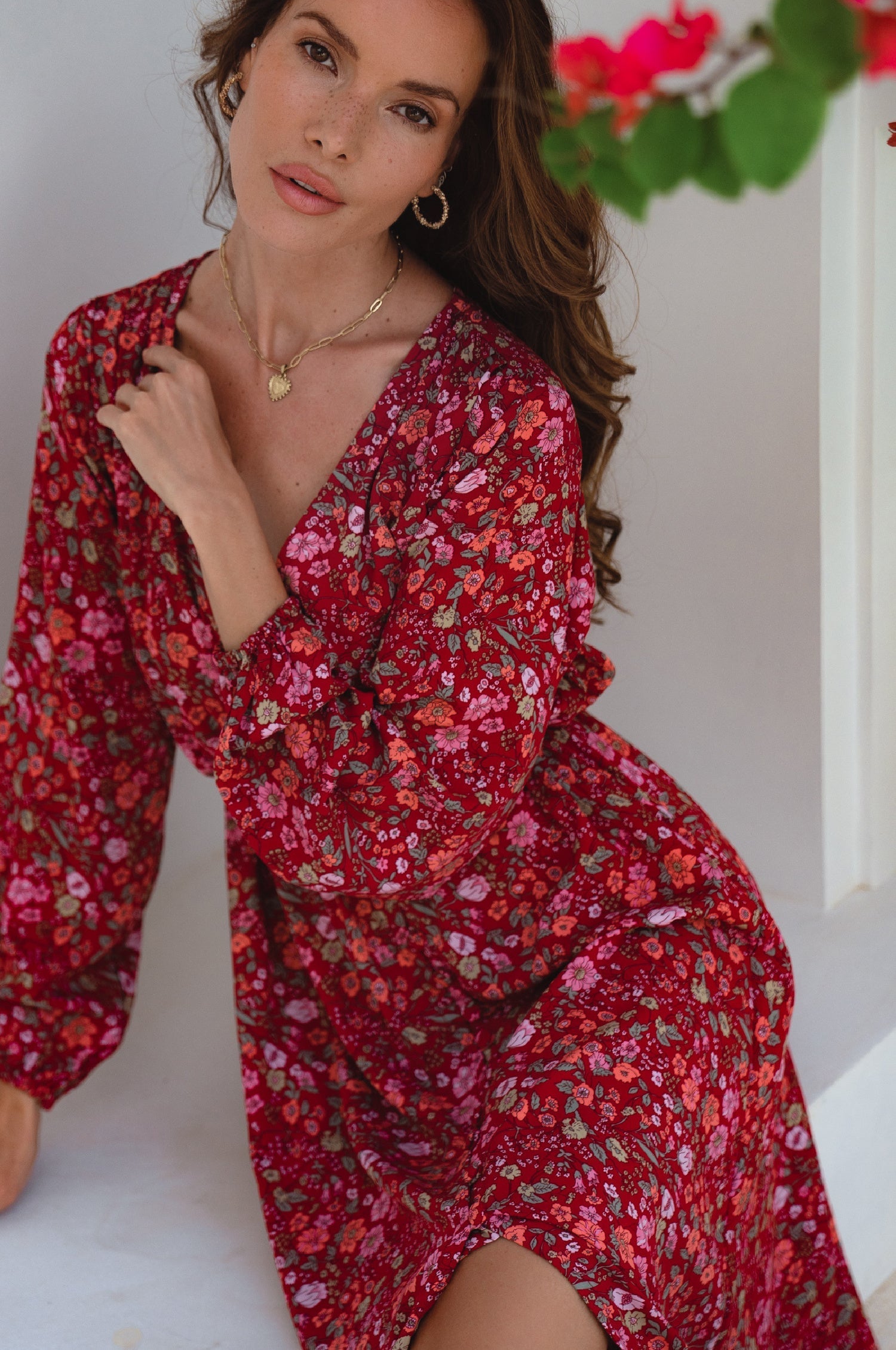 Greta Long Sleeve Midi Dress (Sale)-4