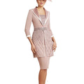 Pale pink delicate weaved mother of the dress suit-2