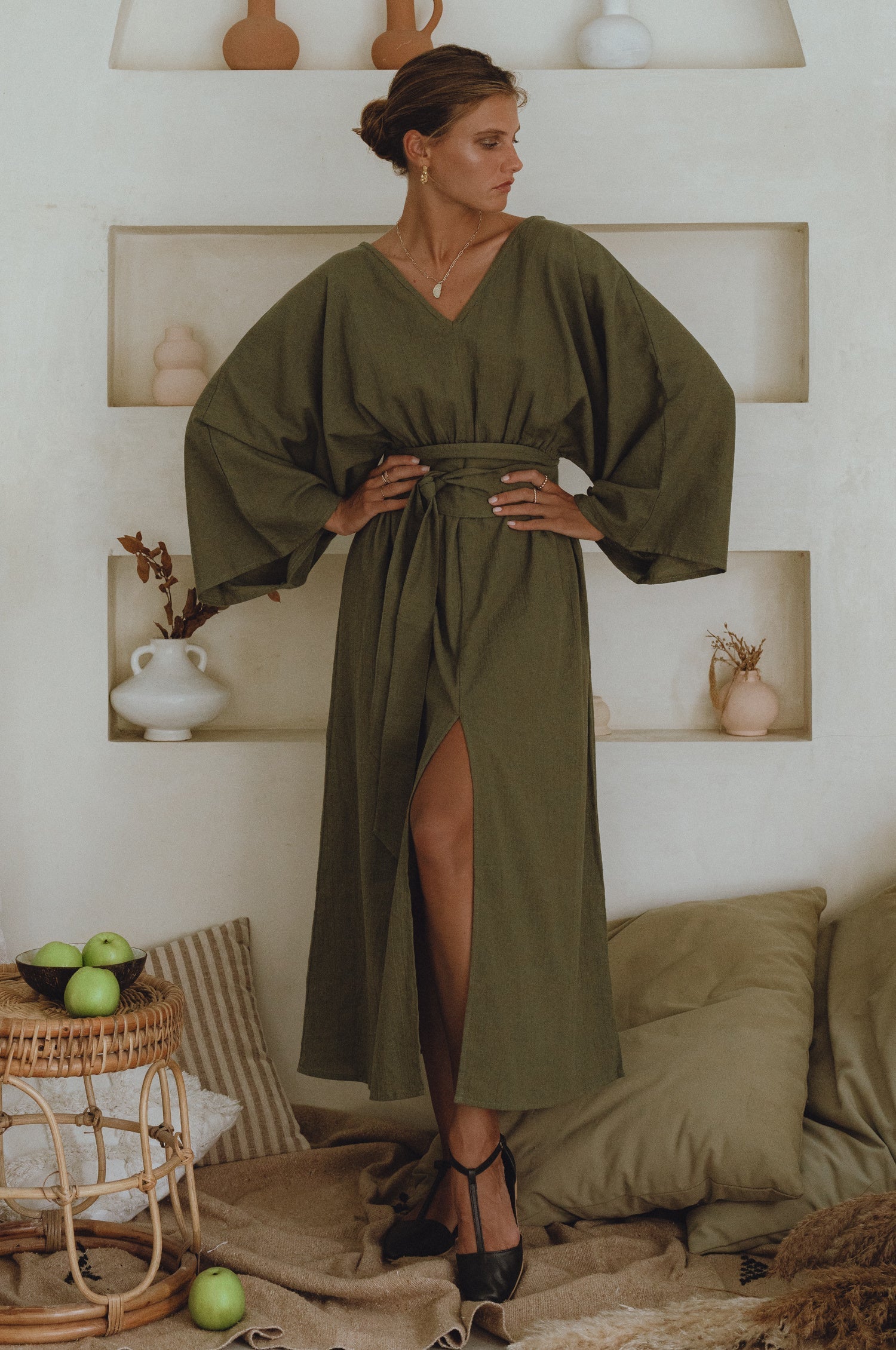 Hana Linen Kimono Dress-5