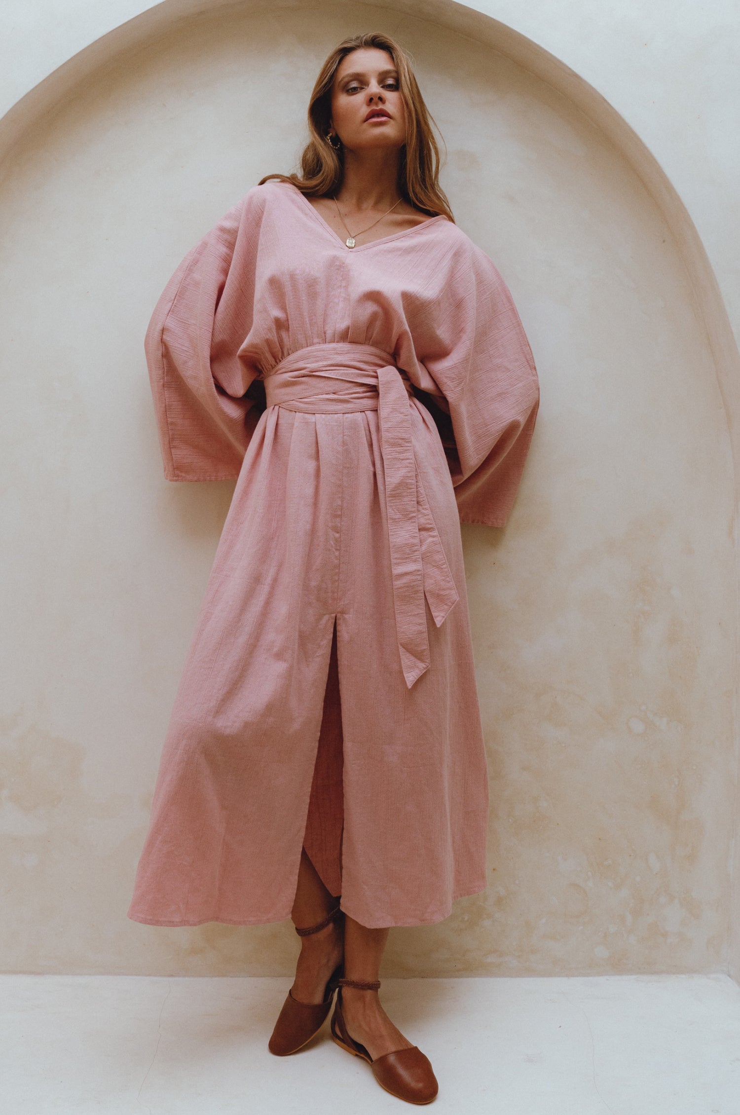 Hana Linen Kimono Dress-1