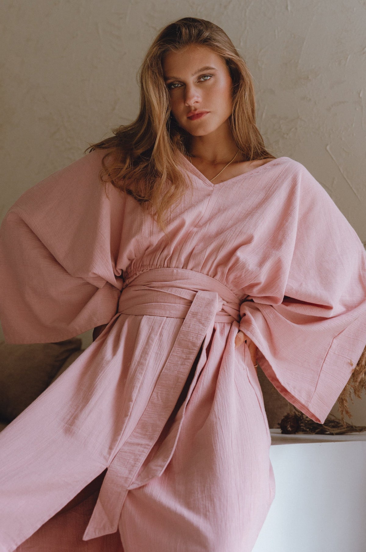Hana Linen Kimono Dress-5