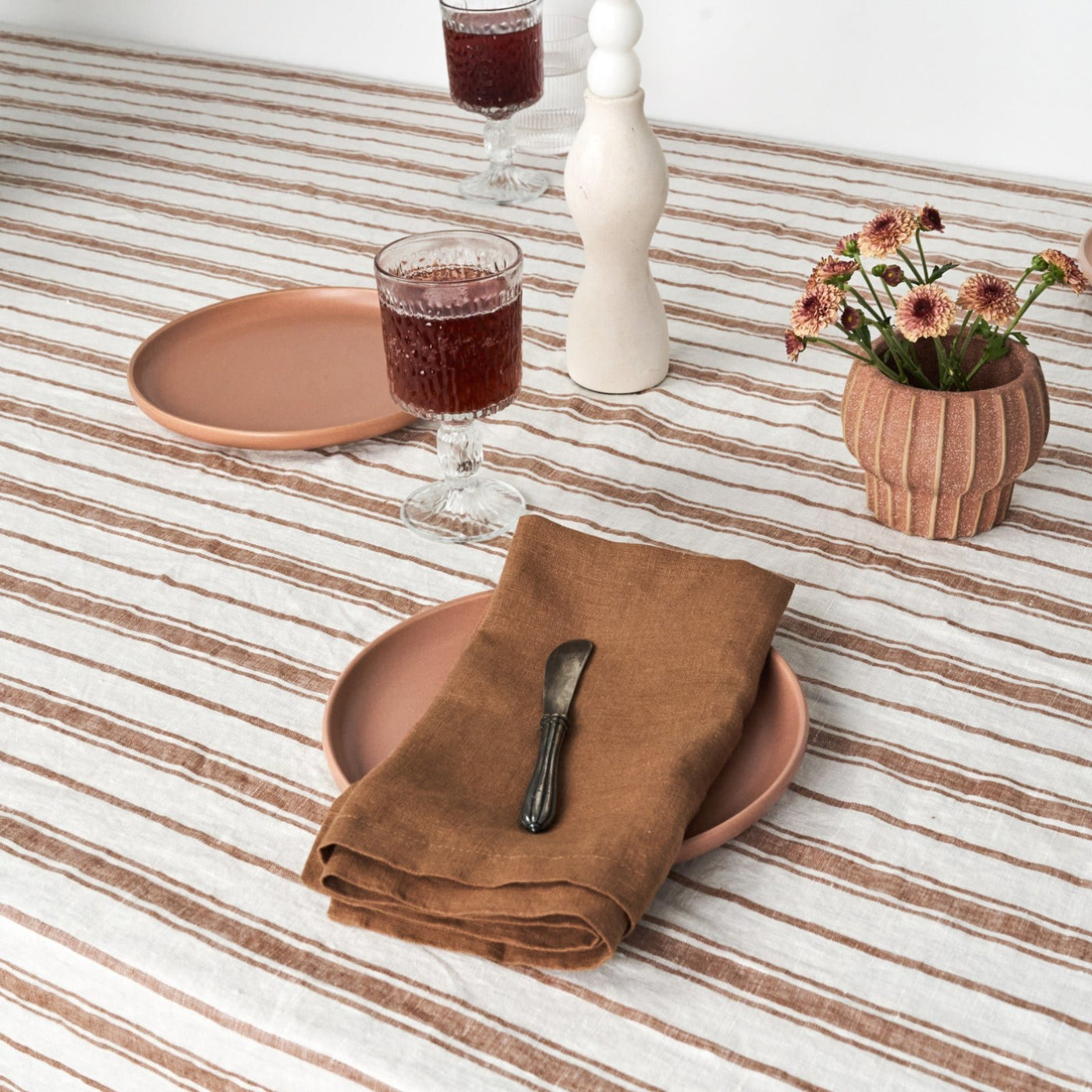 100% Linen Napkin Set Hazlenut-0