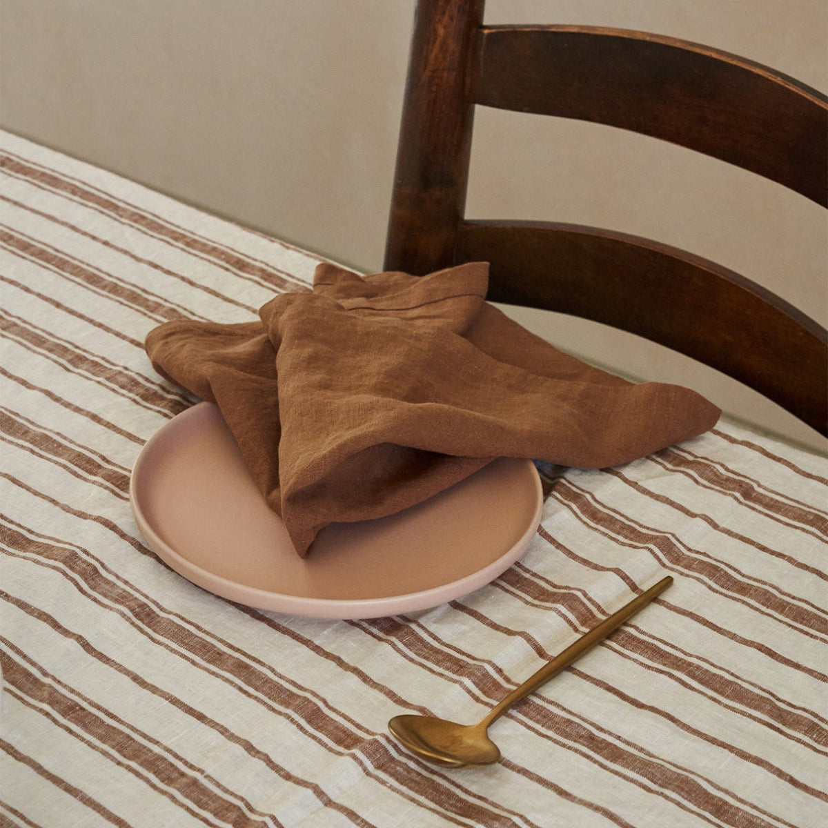 100% Linen Napkin Set Hazlenut-2