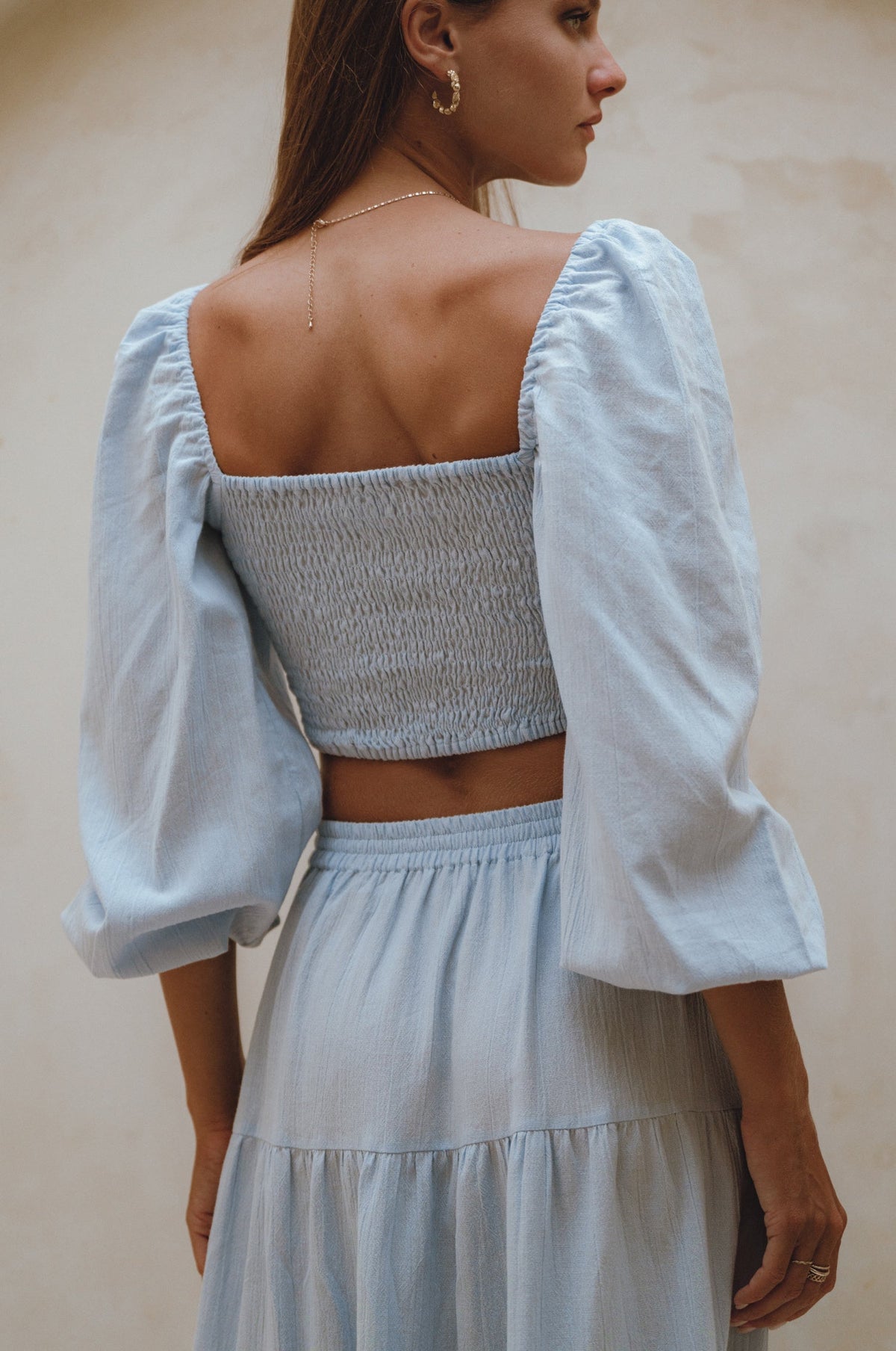 Helsa Long Sleeve Linen Top-2