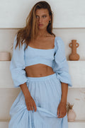 Helsa Long Sleeve Linen Top-0