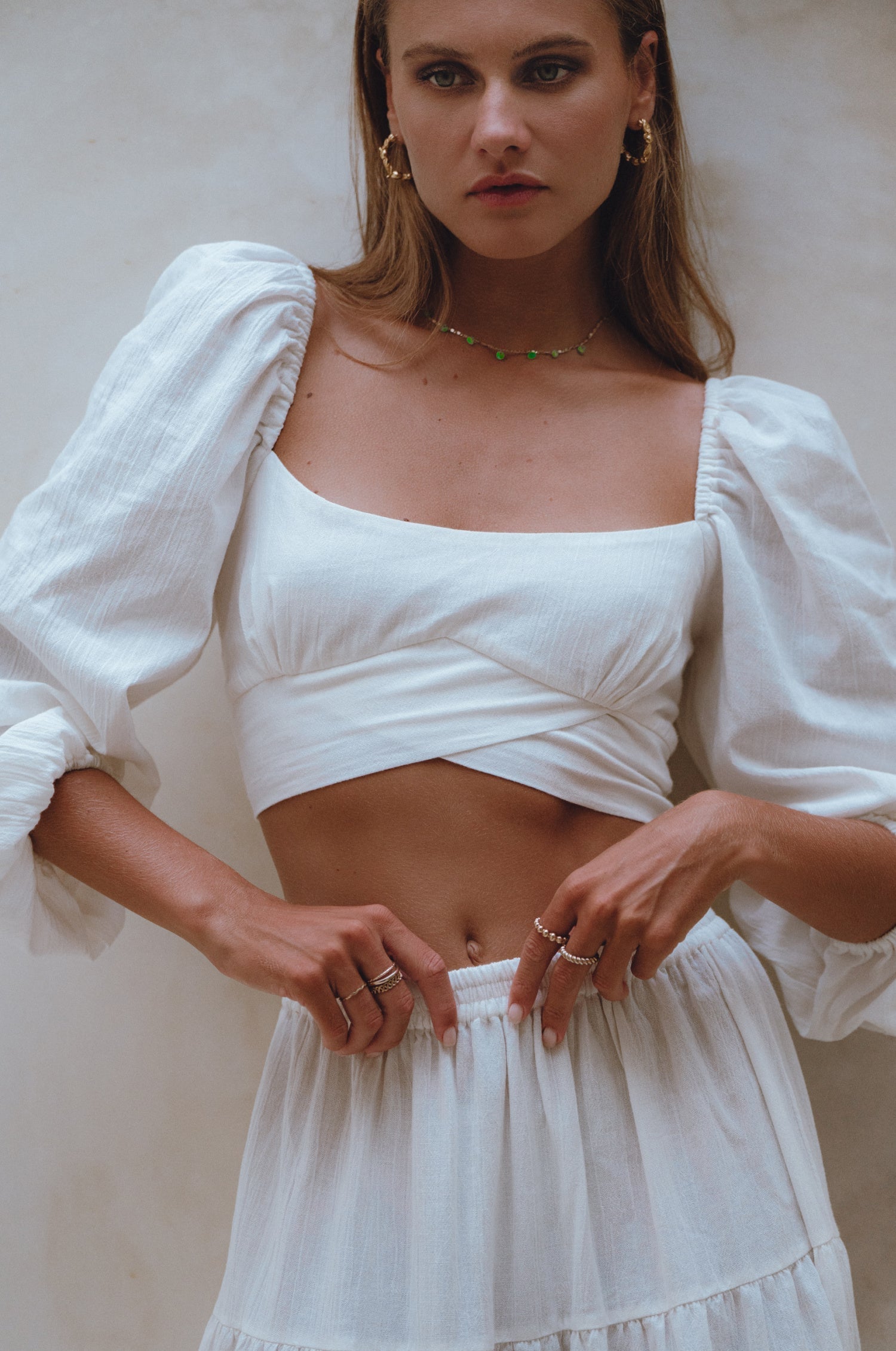 Helsa Long Sleeve Linen Top-4