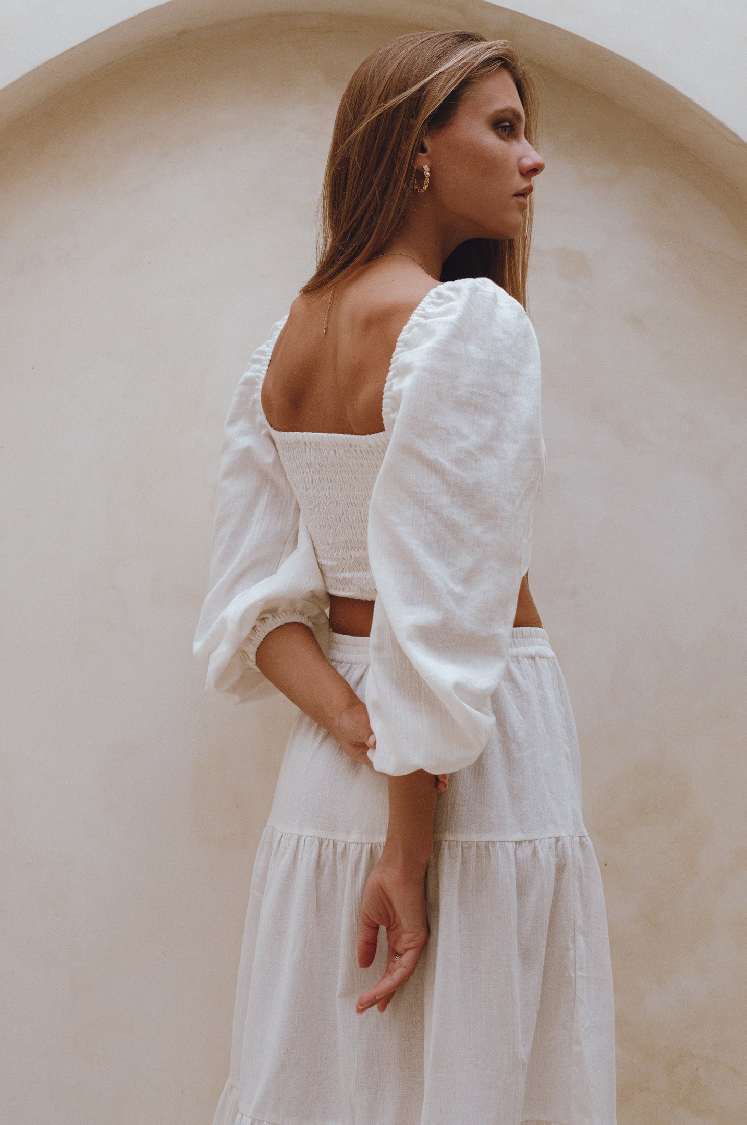 Helsa Long Sleeve Linen Top-2