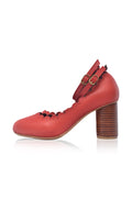 Hermosa Round Heel Leather Pumps-1