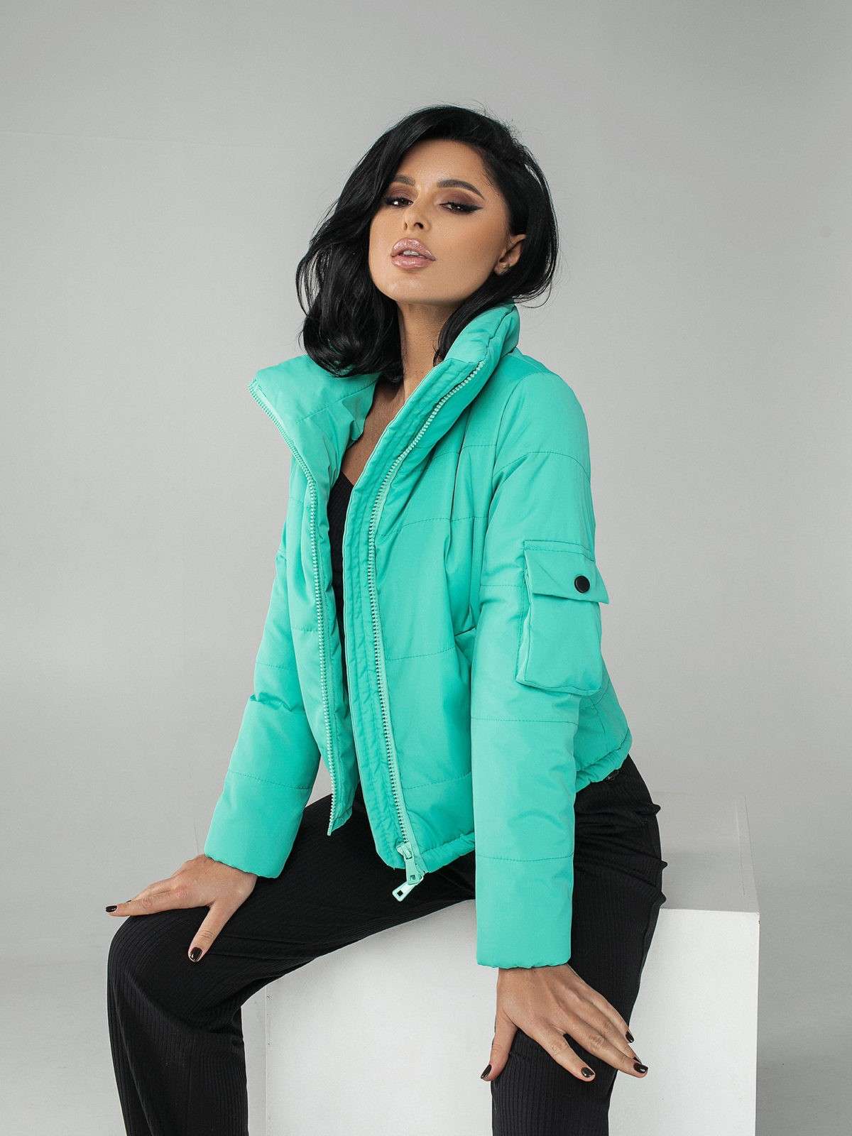 Cropped Casual Puffer Jacket-6