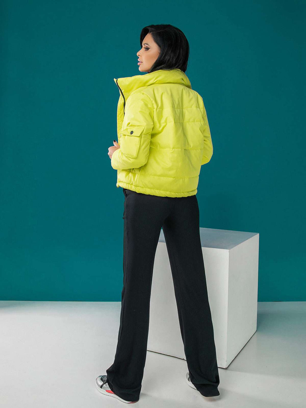 Cropped Casual Puffer Jacket-2