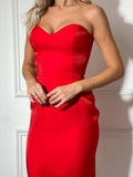 red dress with open back