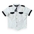 Men’s Police Style White Leather Shirt-0