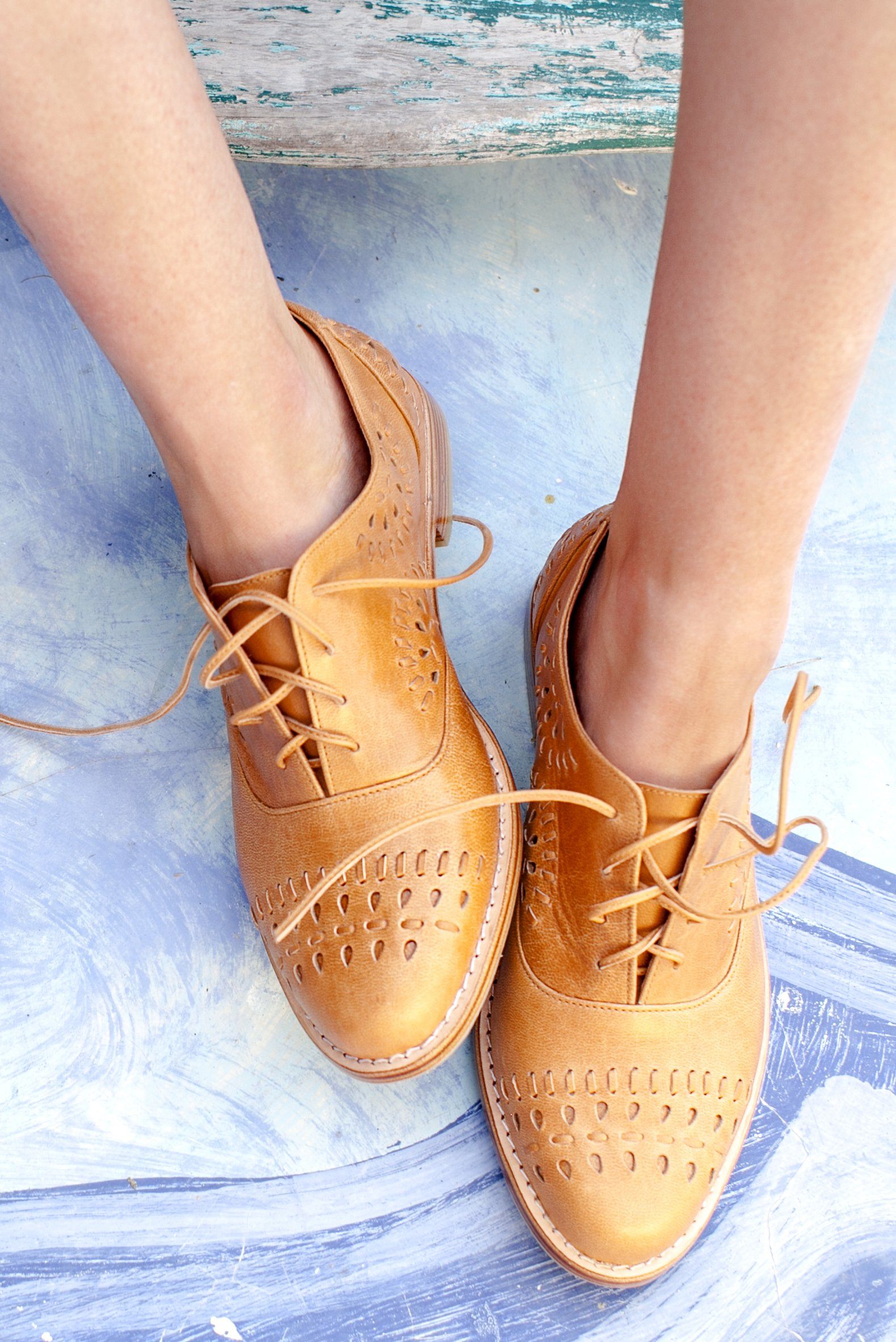 Heartbreak Leather Oxfords (Sz. 5)-0