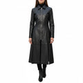 Women’s Matrix Long Length Genuine Leather Coat-0