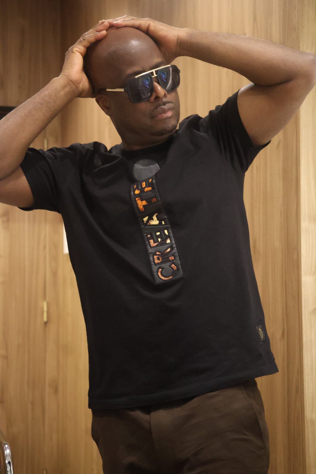 African Fashion Ankara Short Sleeve T -Shirt Black-0