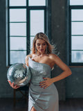 Asymmetrical Black Maxi Dress, Elegance Couture Dress-12