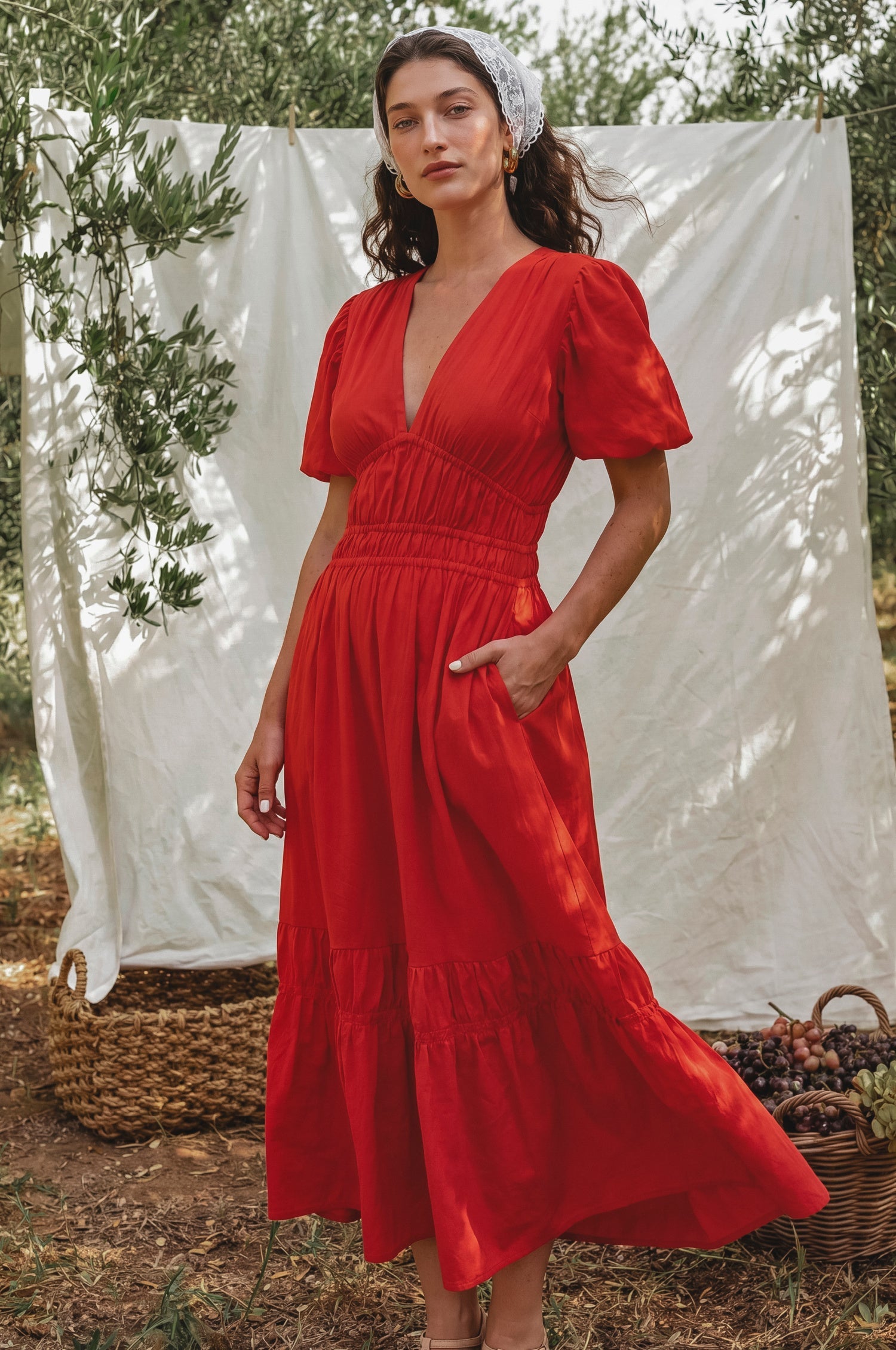 Ida Linen Midi Dress-2