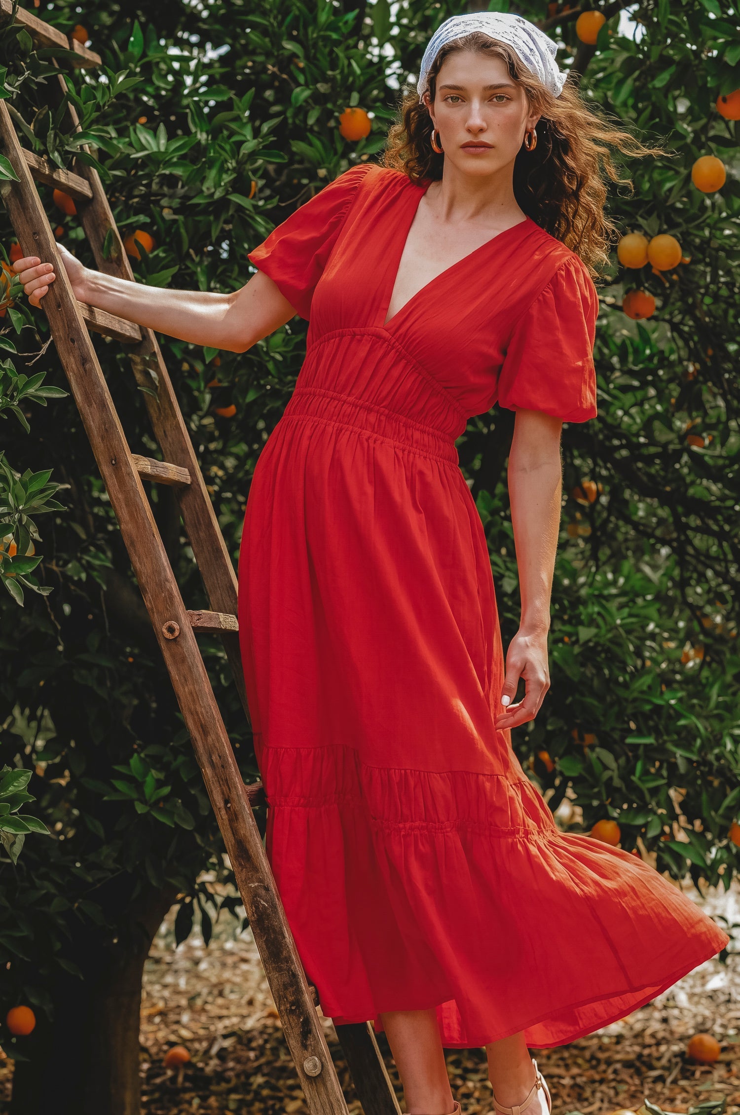 Ida Linen Midi Dress-6