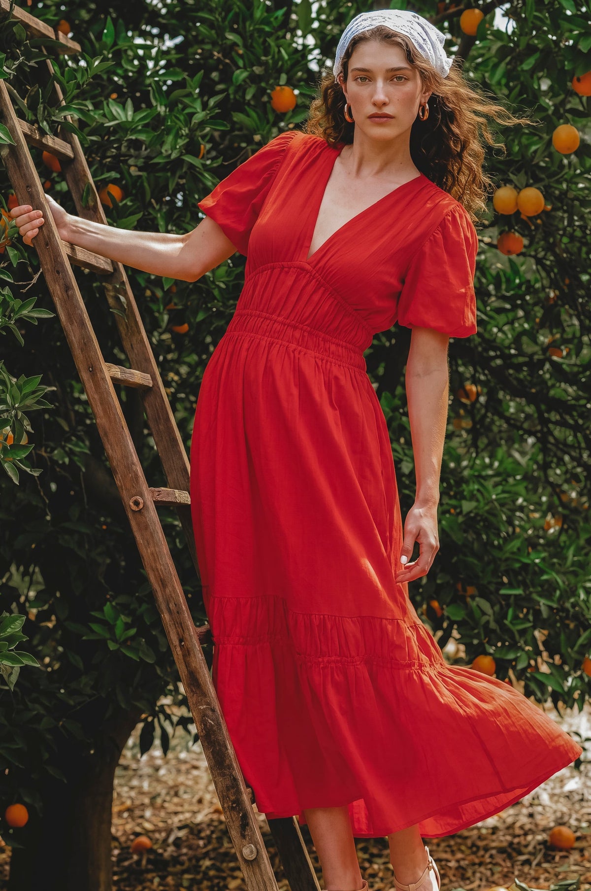 Ida Linen Midi Dress-0