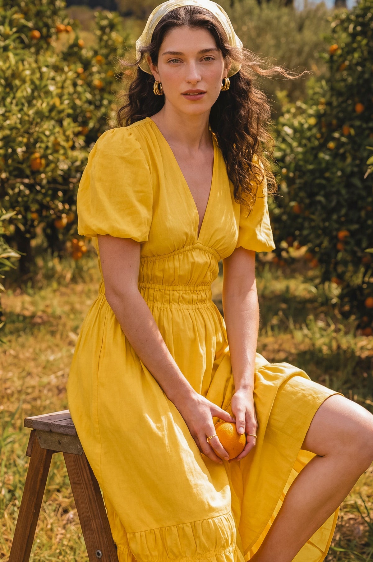 Ida Linen Midi Dress-2