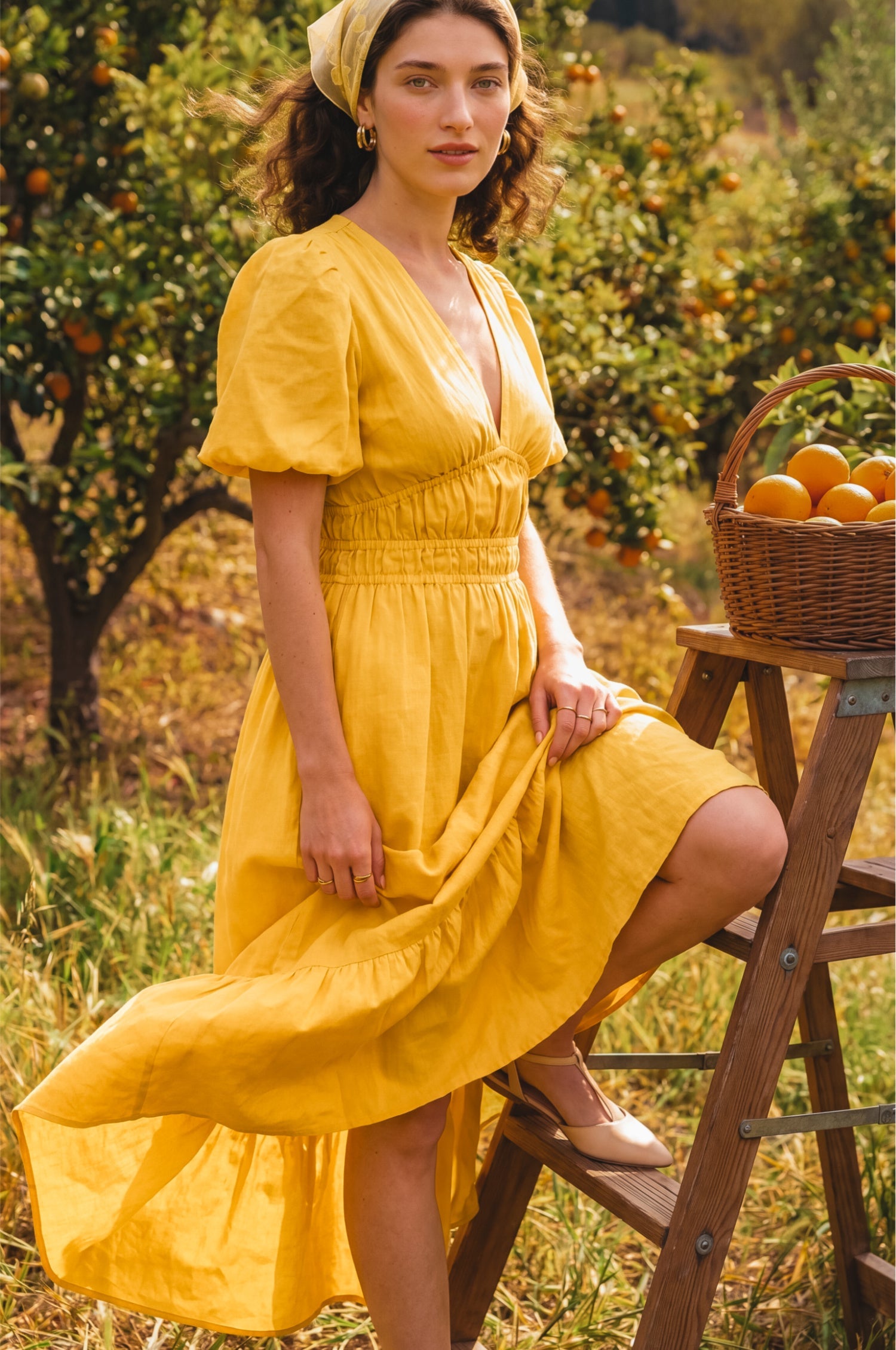 Ida Linen Midi Dress-4
