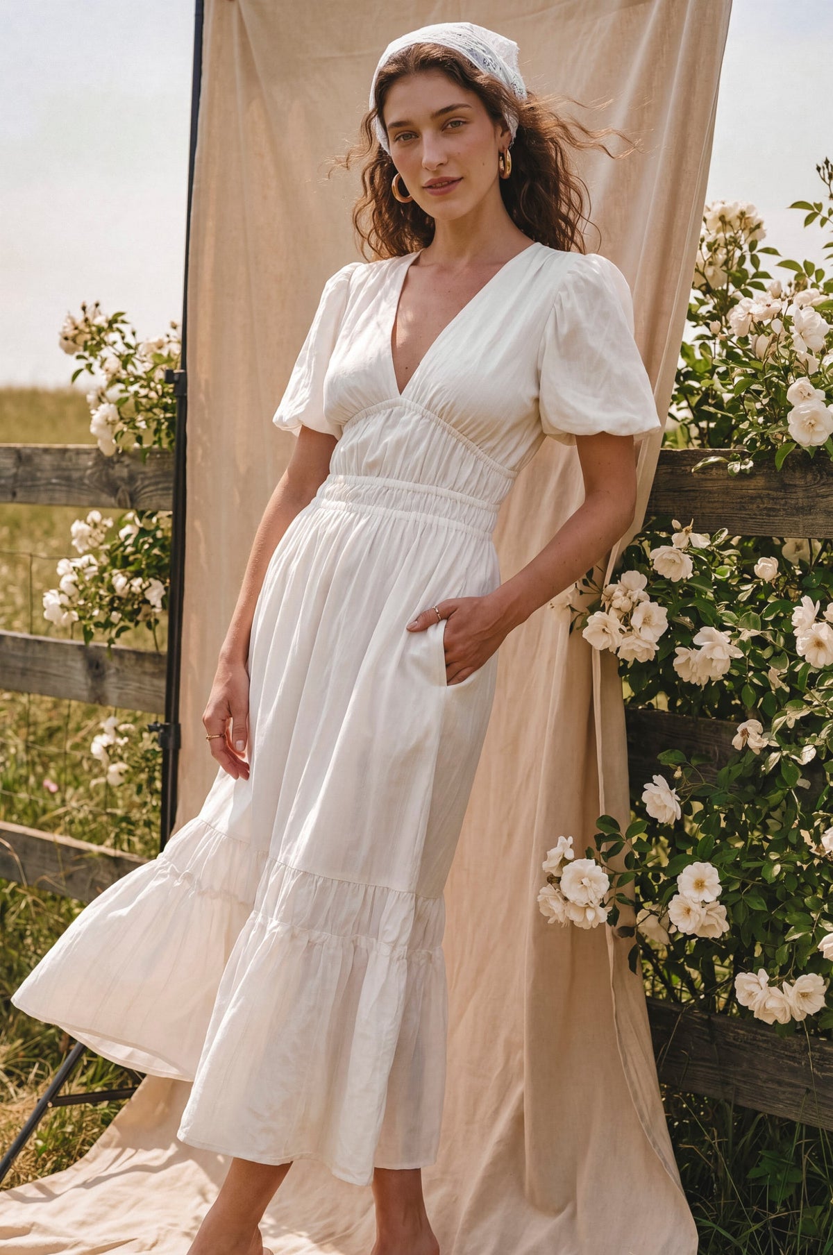 Ida Linen Midi Dress-2