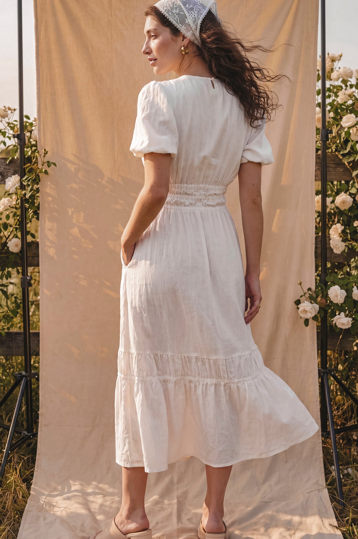 Ida Linen Midi Dress-3