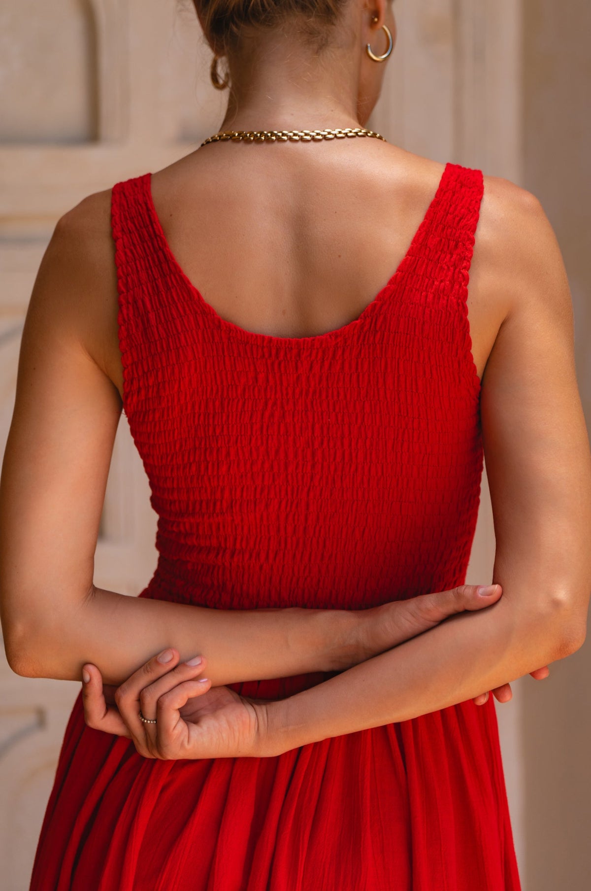 Indira Smocked Midi Dress-1