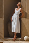 Indira Smocked Midi Dress-0