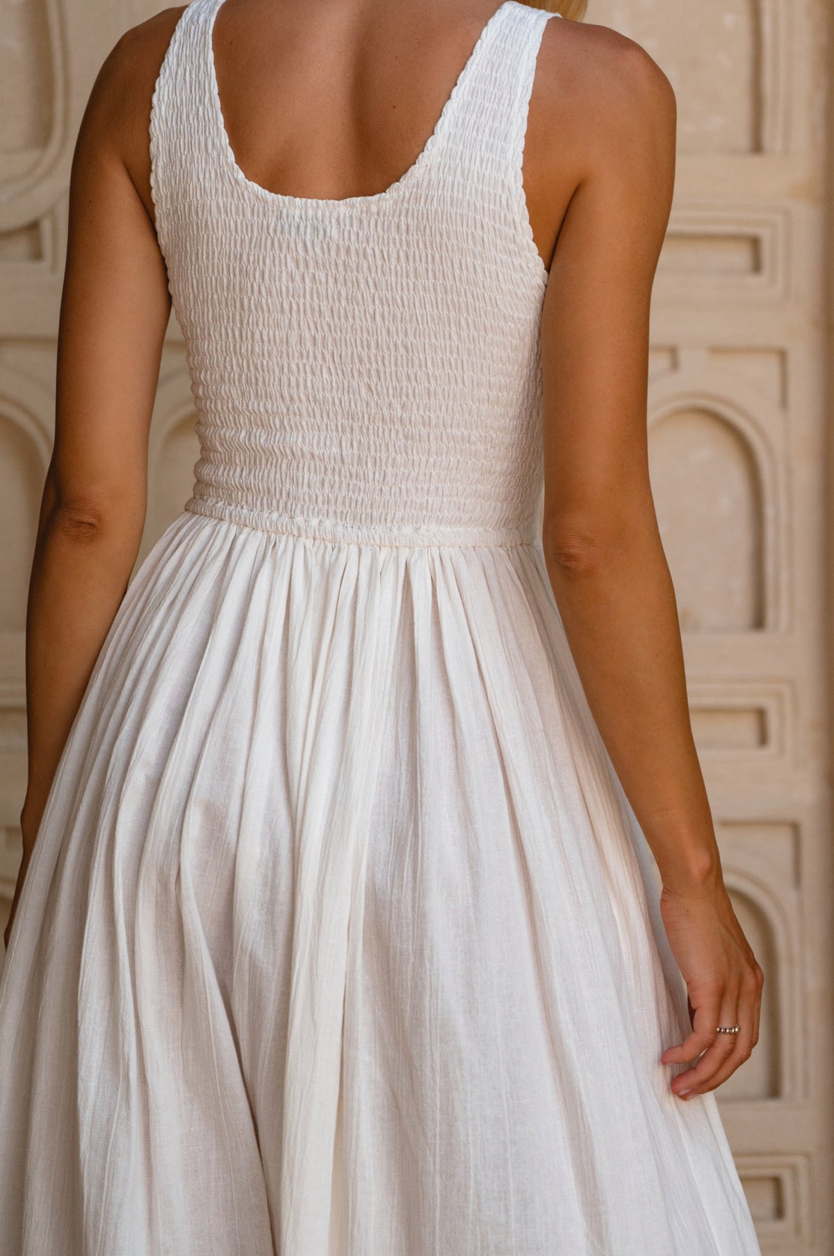 Indira Smocked Midi Dress-1
