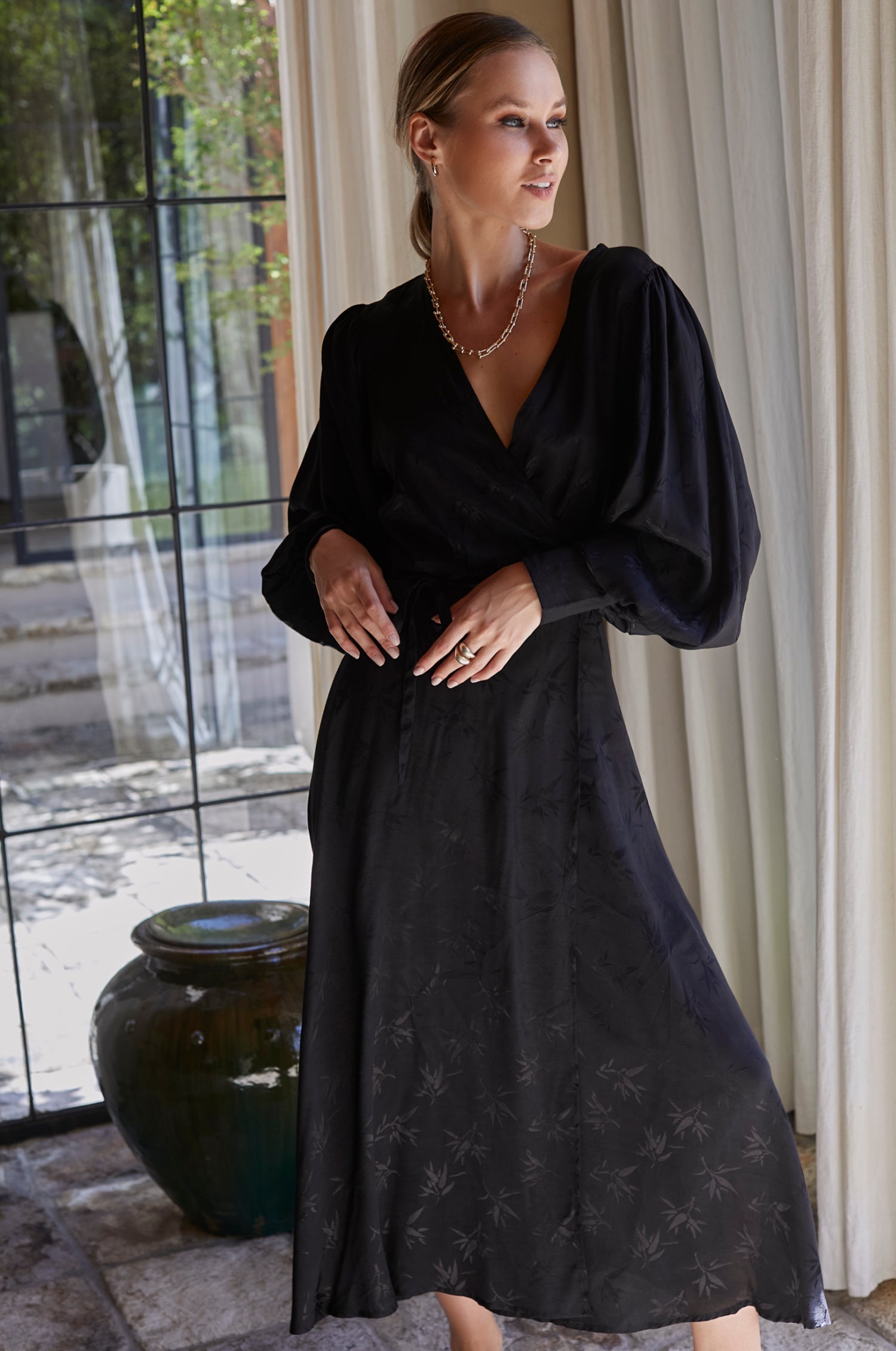 Isabella Long Sleeve Wrap Dress (Sale)-4