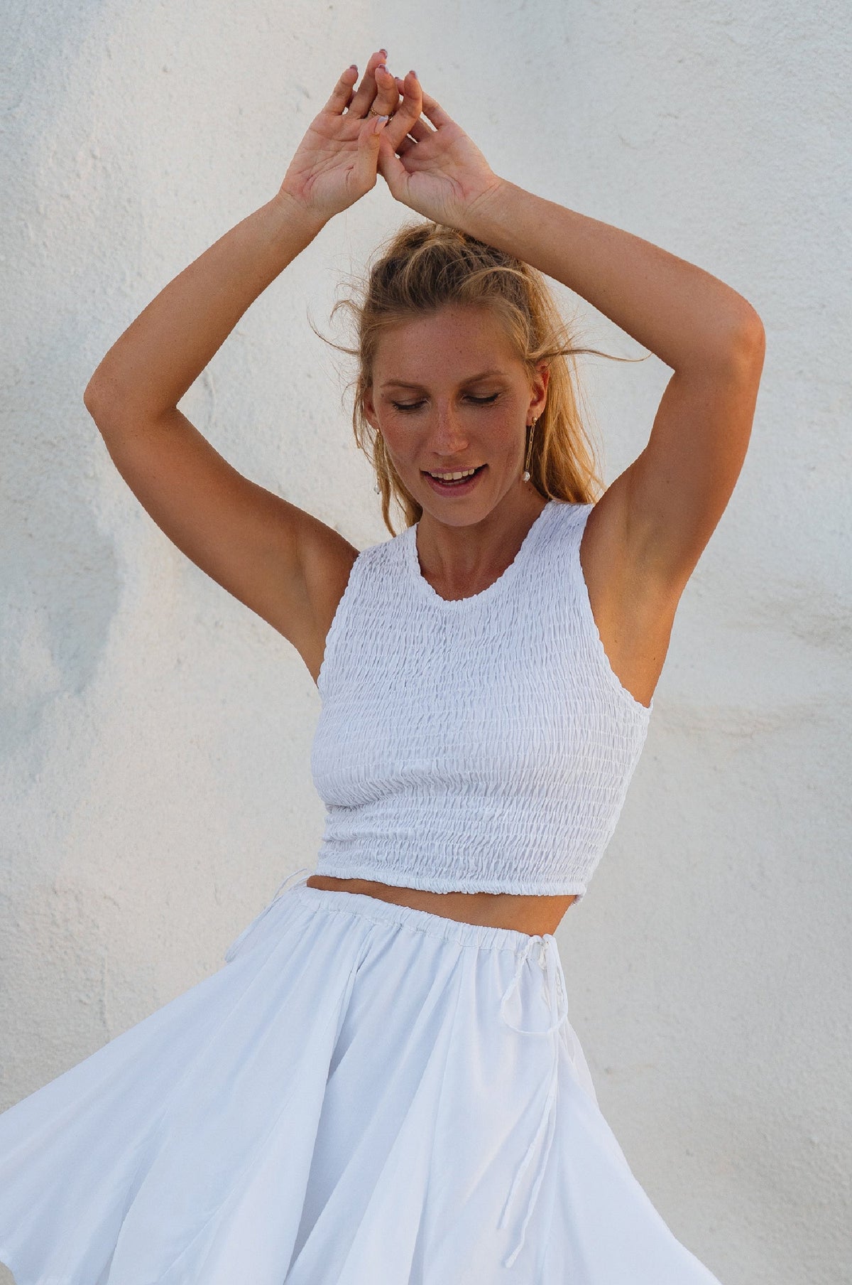 Island Days Smocked Cropped Top (Sale)-5