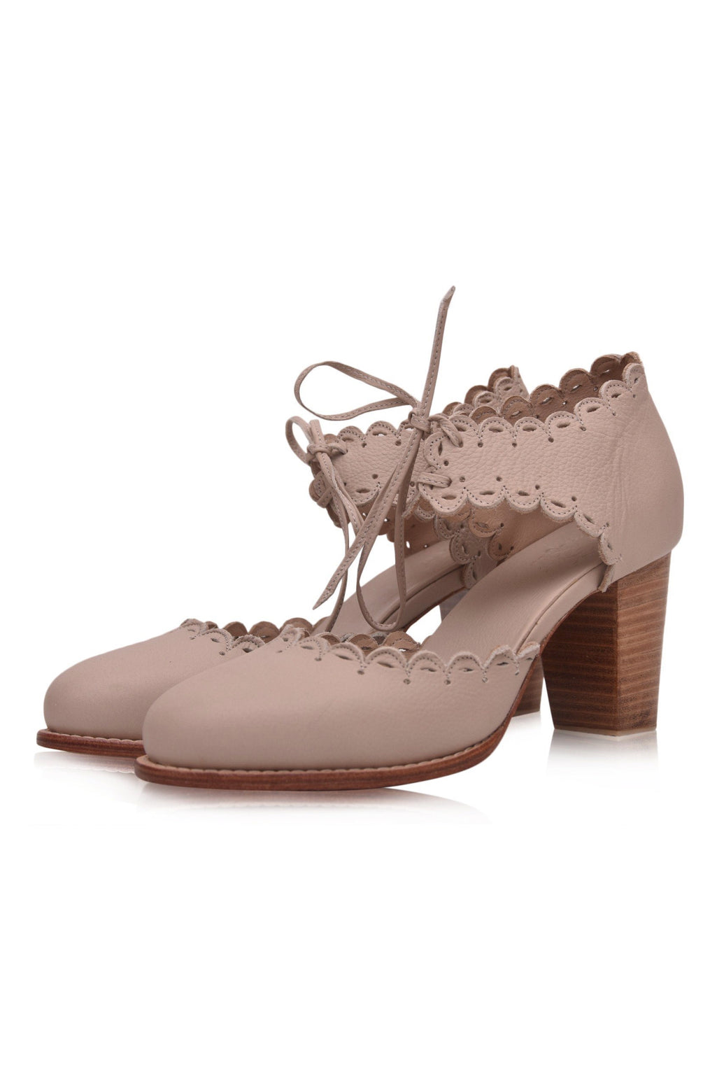 Dance Queen Scalloped Leather Heels-2