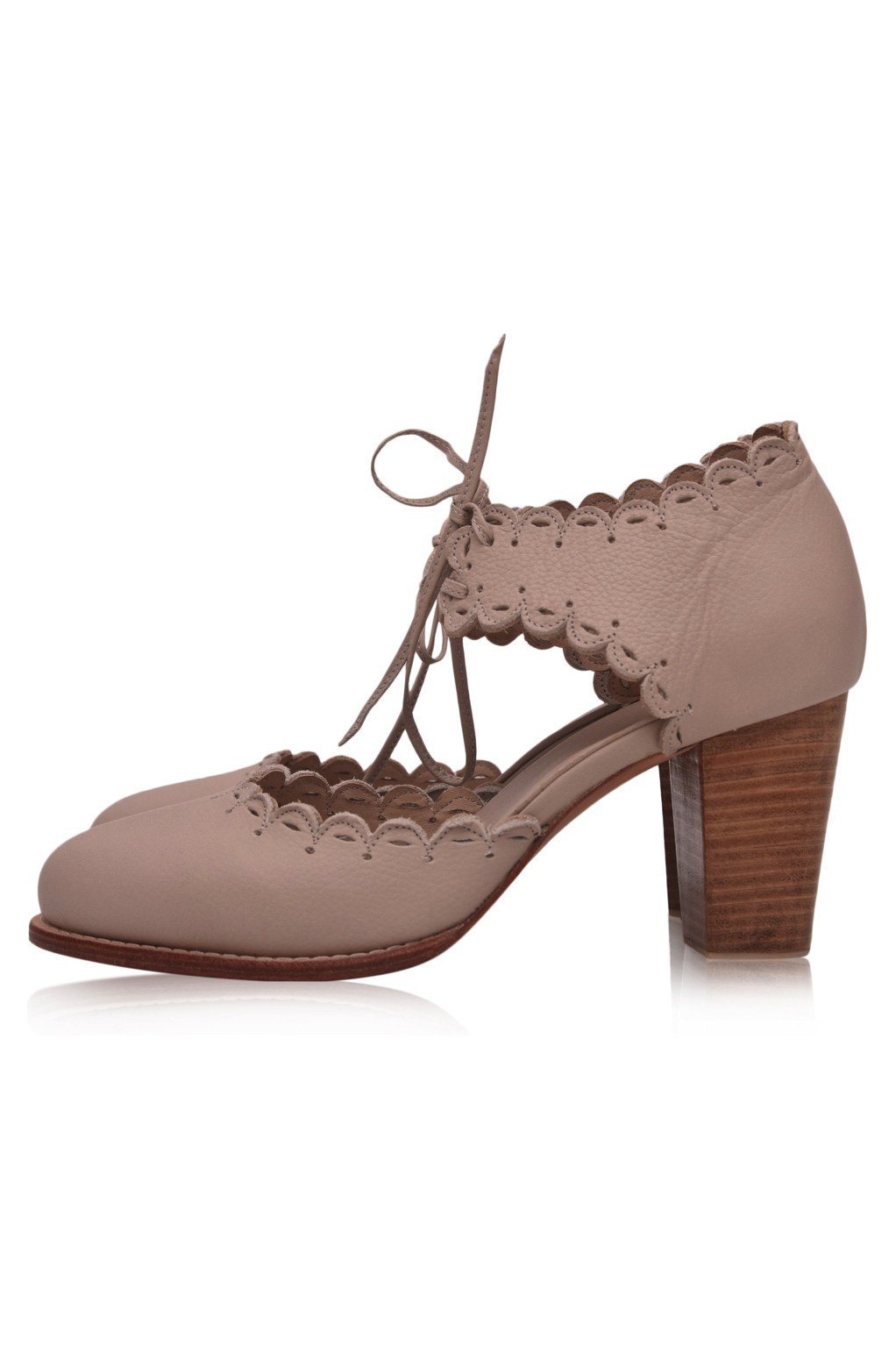 Dance Queen Scalloped Leather Heels-5
