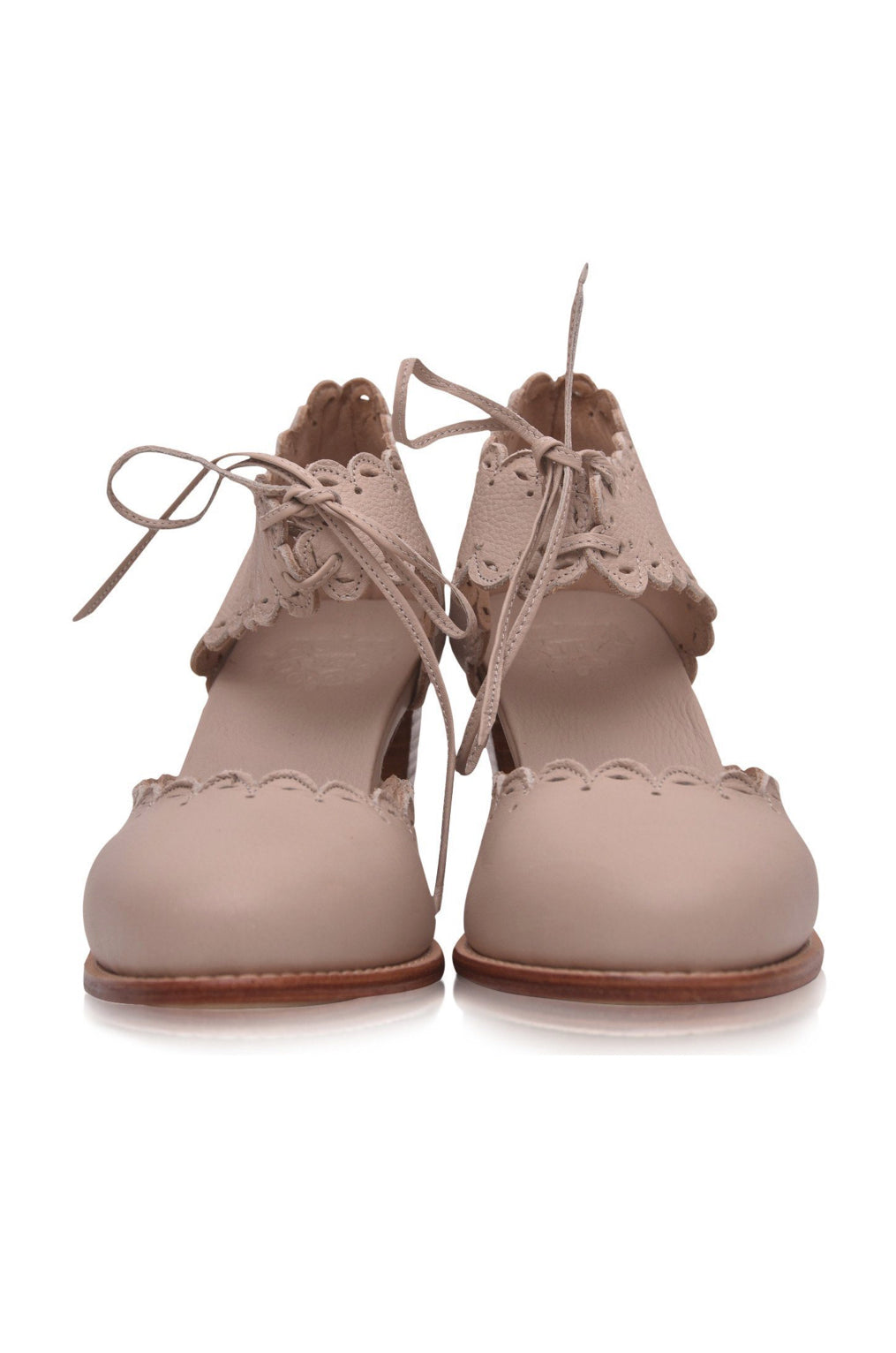 Dance Queen Scalloped Leather Heels-4