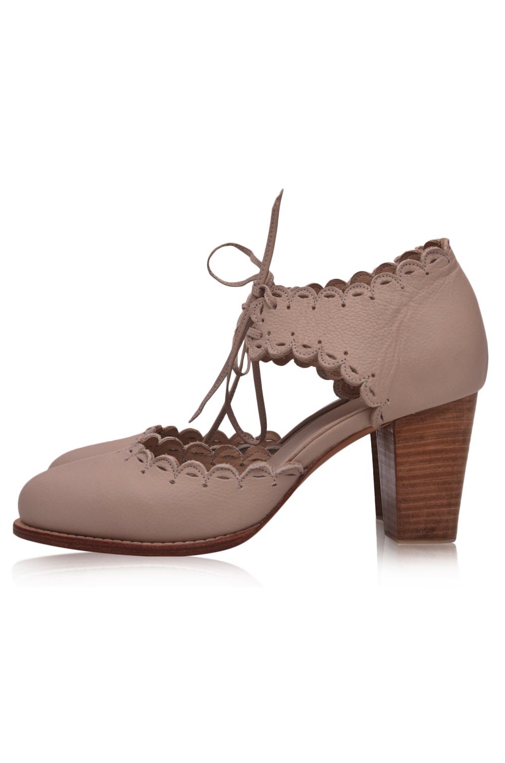 Dance Queen Scalloped Leather Heels-4