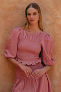 Jaffa Smocked Linen Top-0